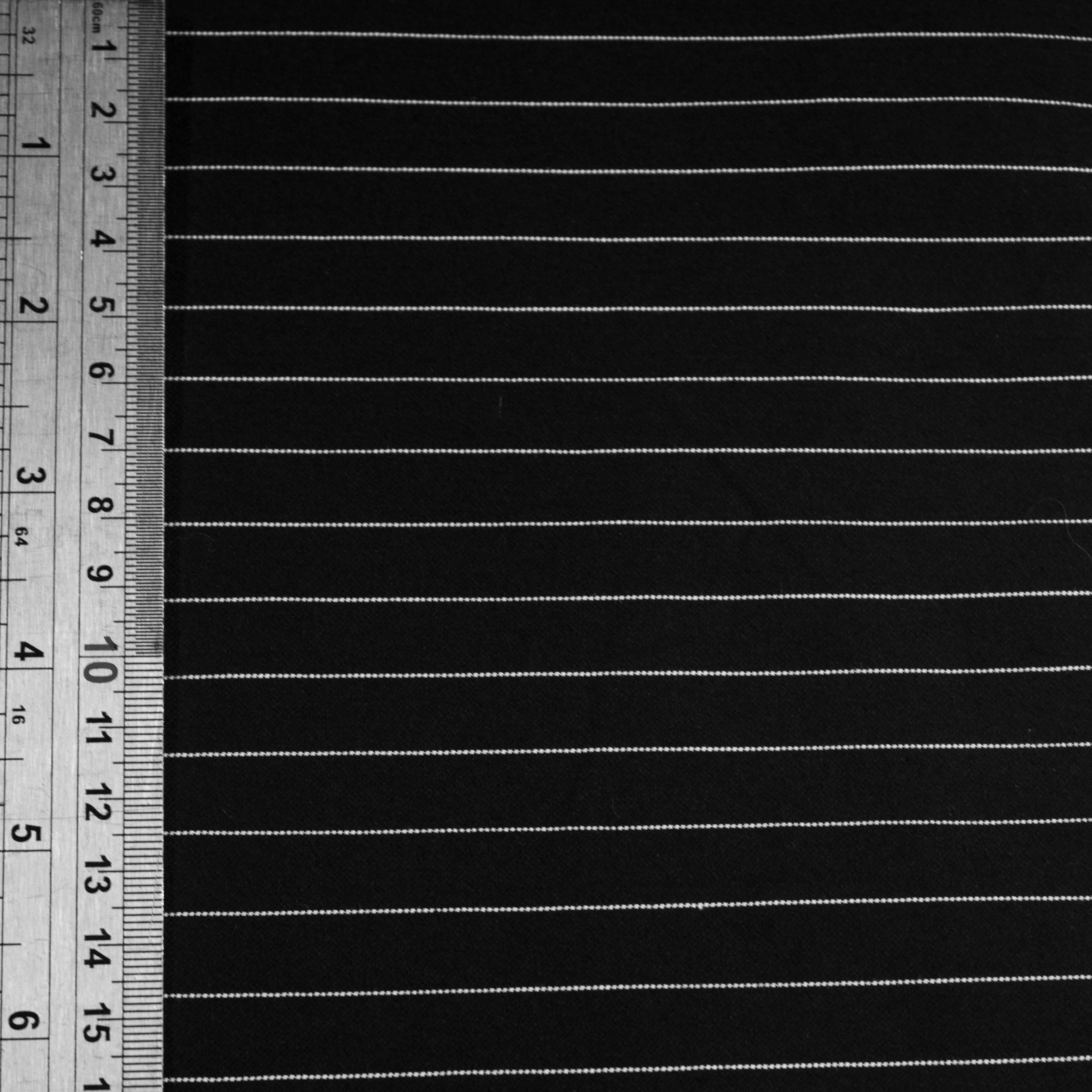 Vick Black Striped Cotton Stretch