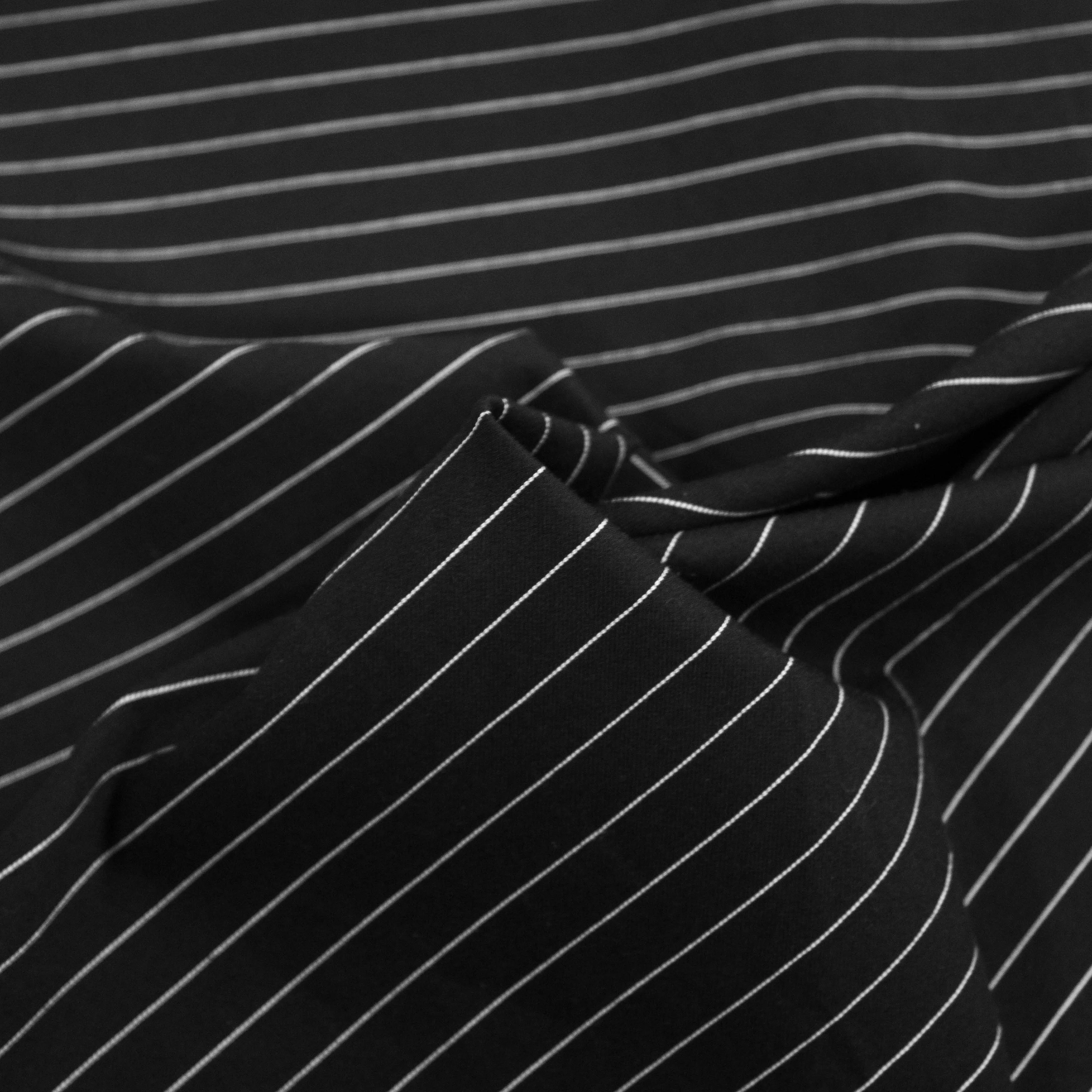Vick Black Striped Cotton Stretch