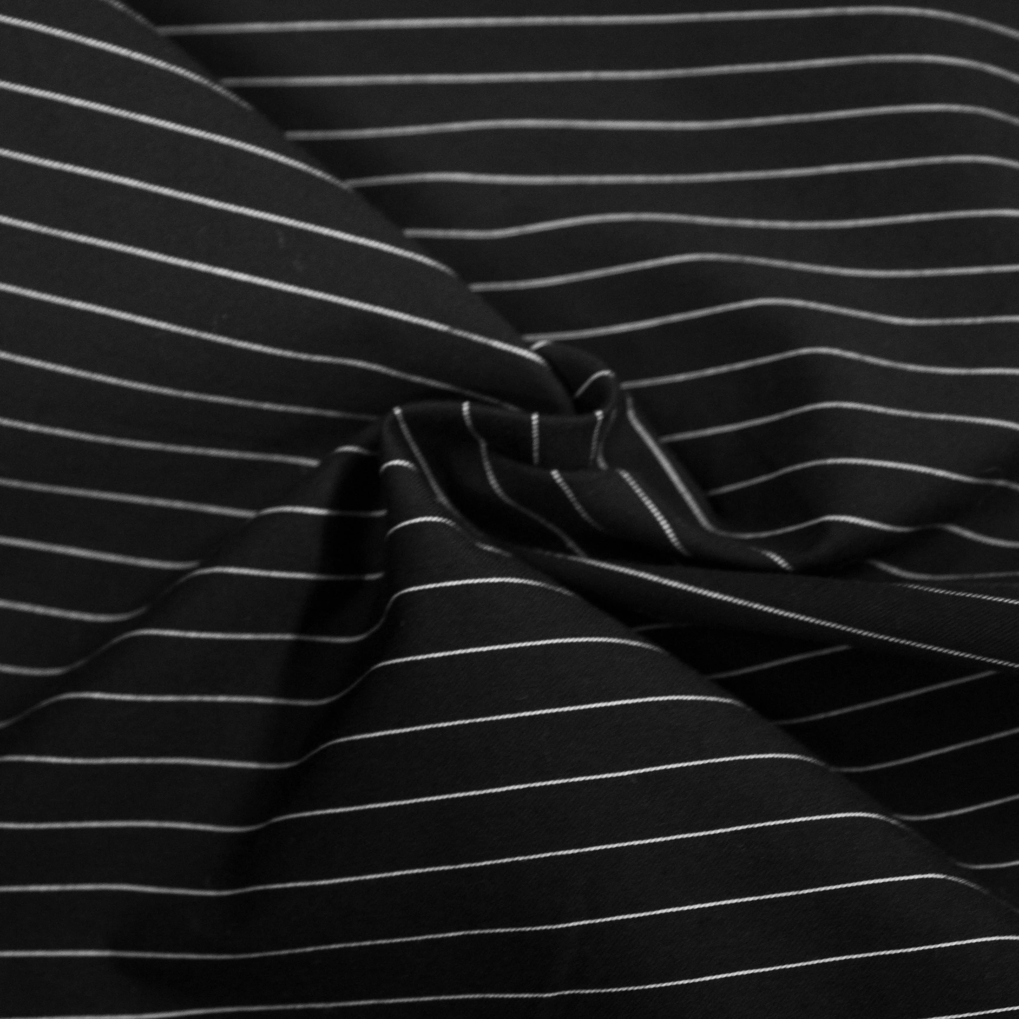 Vick Black Striped Cotton Stretch