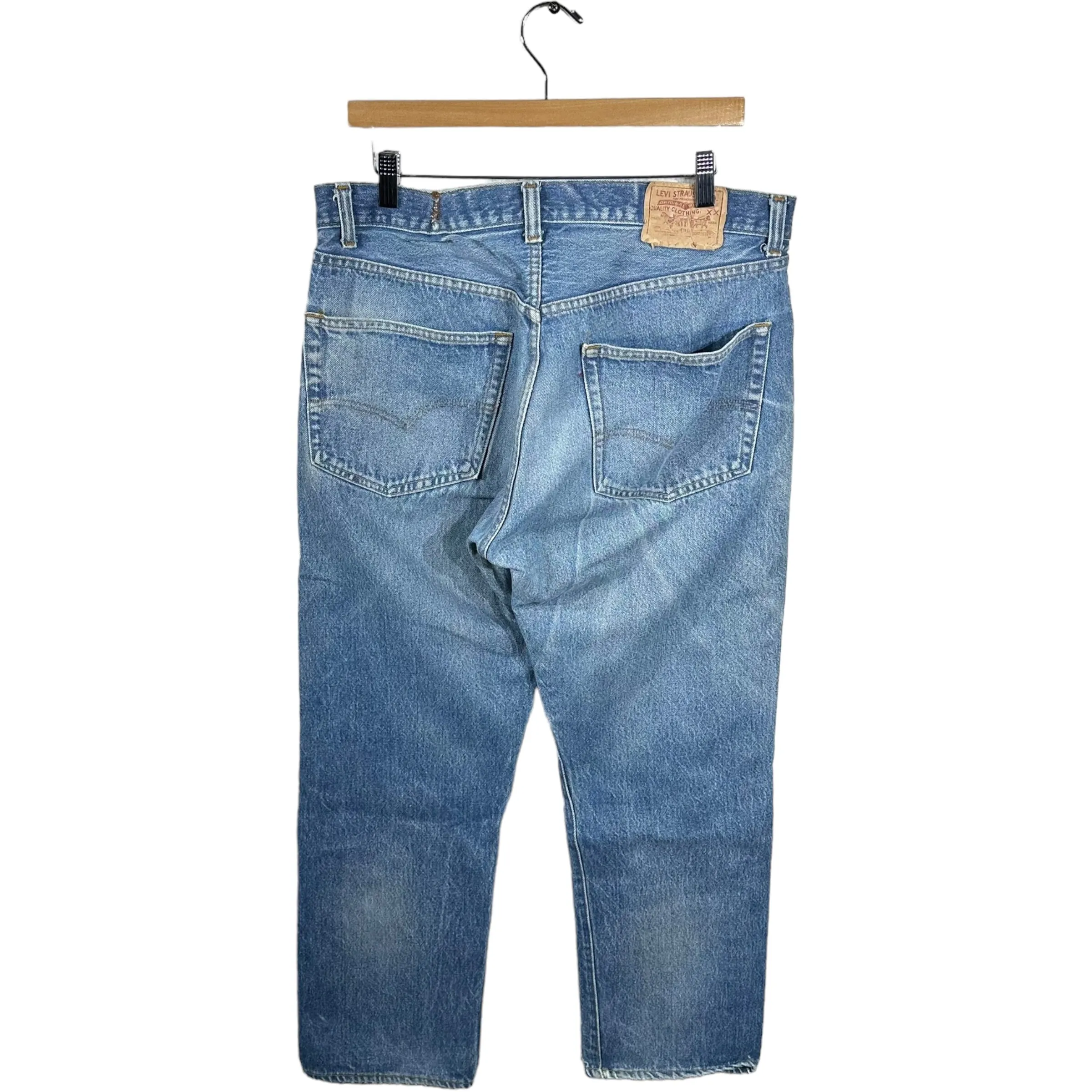 Vintage Levis Button Fly Straight Leg Paint Stained Denim Jeans