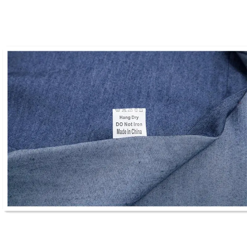 VISADA JAUNA  High Quality Men Shirt Jeans Long Sleeve