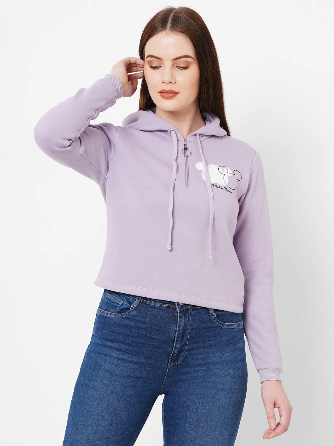 Women Lilac Printed Full Length Shirts
