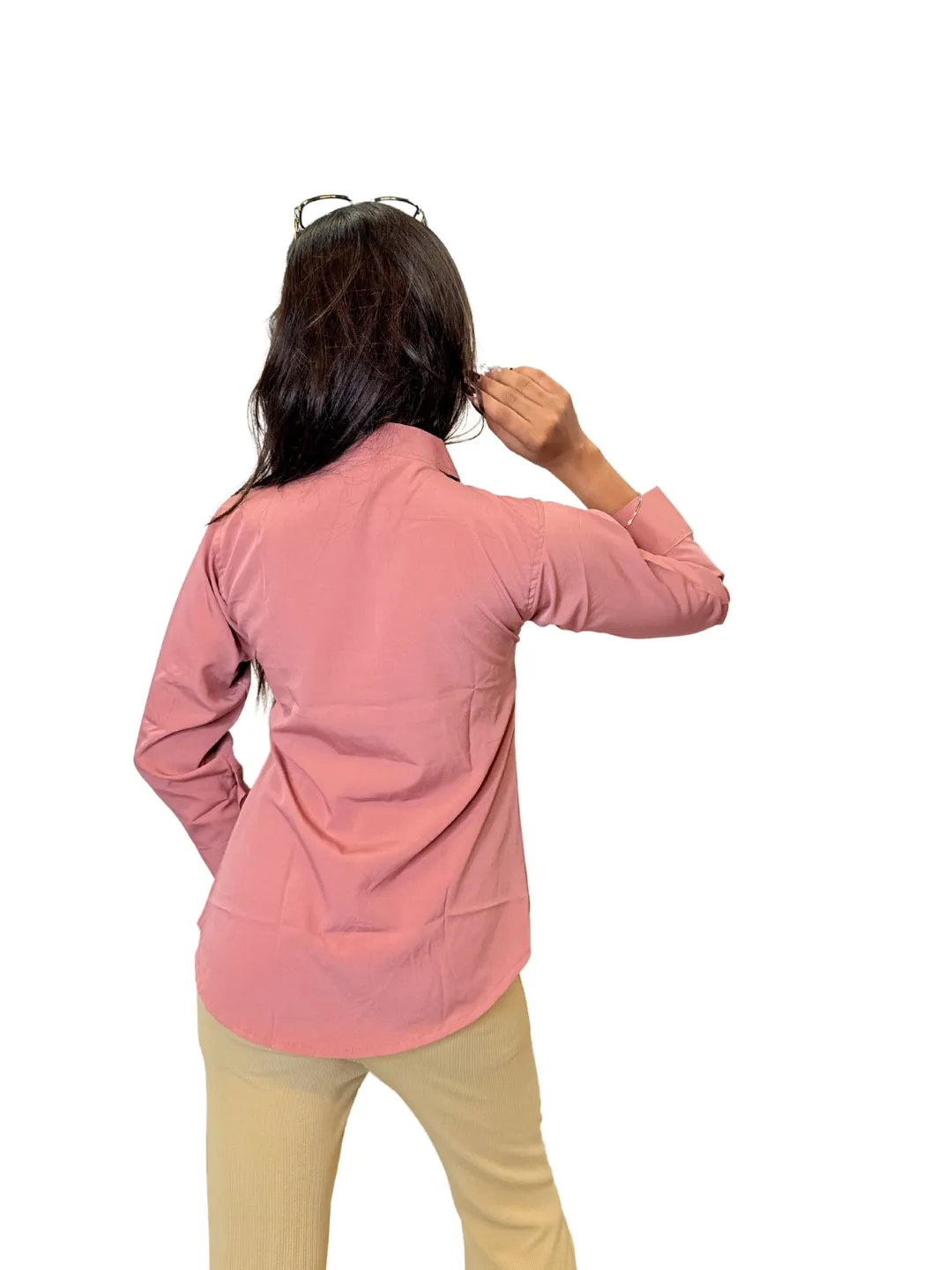 Women's Onion Pink Opaque Formal Shirt