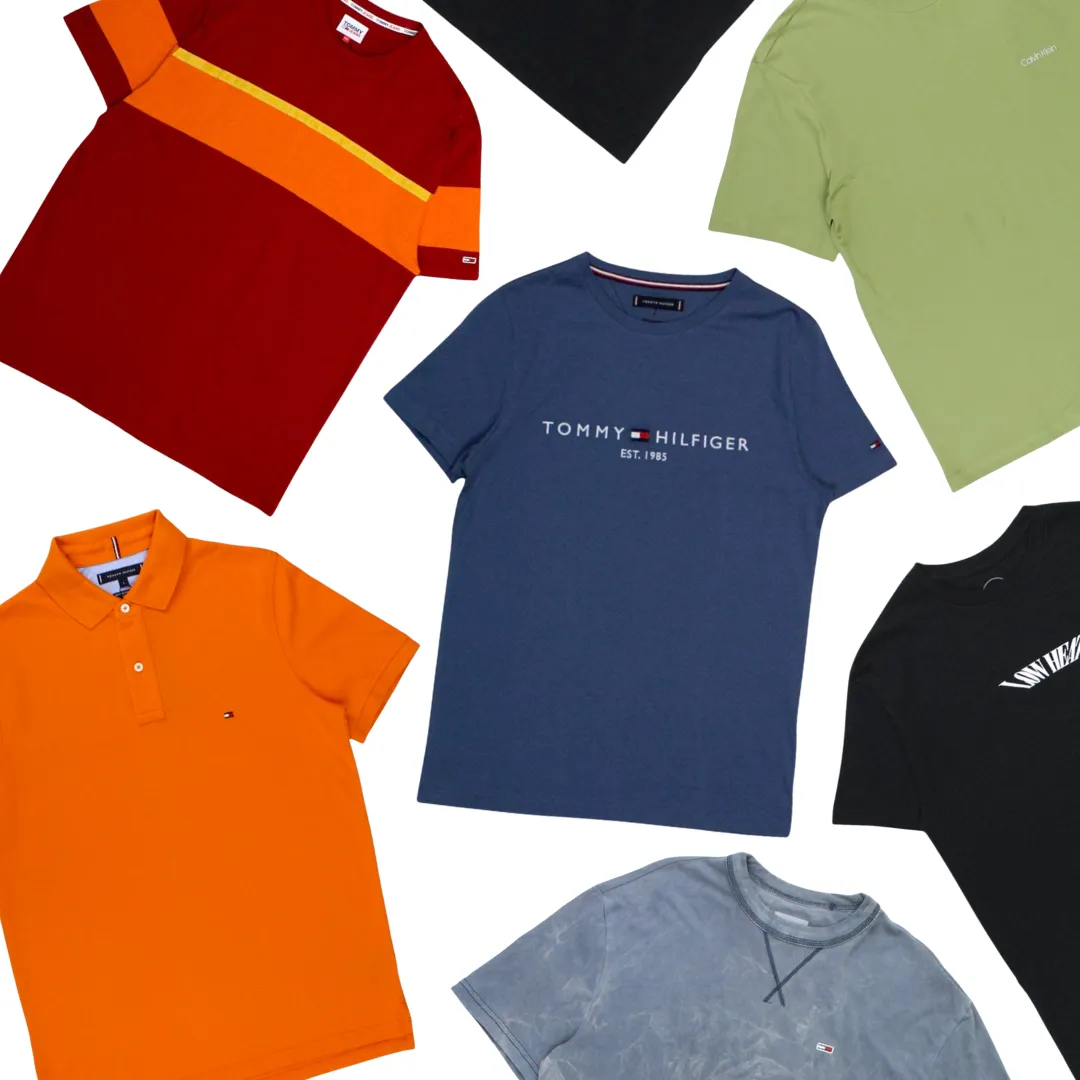 x8 Men's Mixed Tommy Hilfiger & Calvin Klein Colourful T-shirt & Polo Shirt Bundle